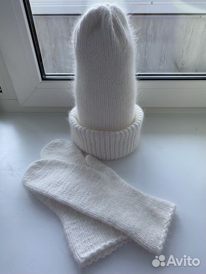 Шапка и варежки из пуха норки