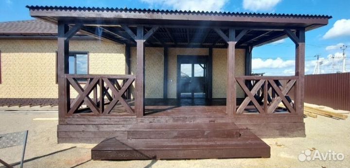 Пристройка к дому терраса веранда