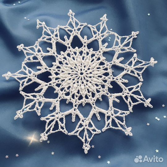 Подарок Снежинка Салфетка Крючком