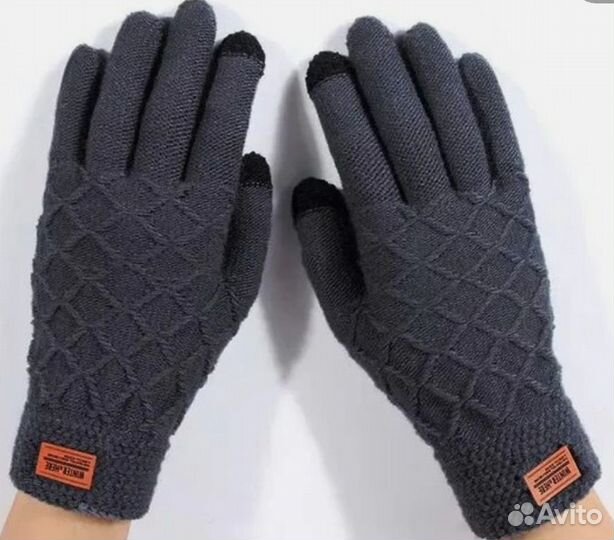 Перчатки вязаные мужские для сенсорных экранов