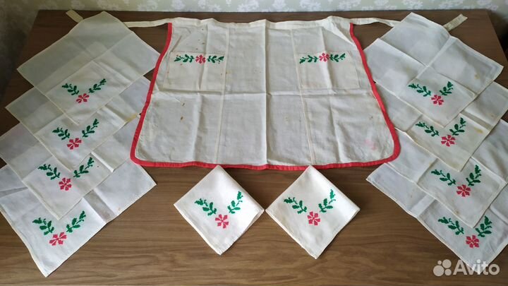 Фартук женский кухонный СССР вышивка винтаж
