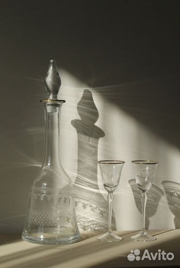 Штоф графин рюмки Богемия