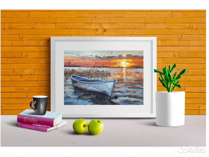 Картина маслом пейзаж Закат