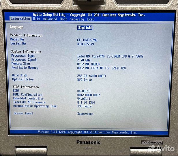 Panasonic CF-31 i5-3340M новый