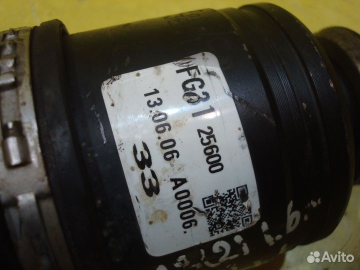 Привод левый полуось Мазда 3 BL 1.6 МКПП FG3125600