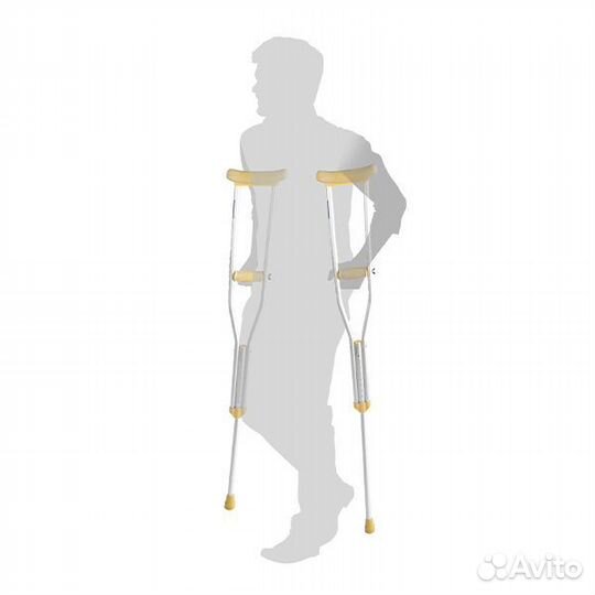 Костыли подмышечные алюминий без упс р.М (на рост