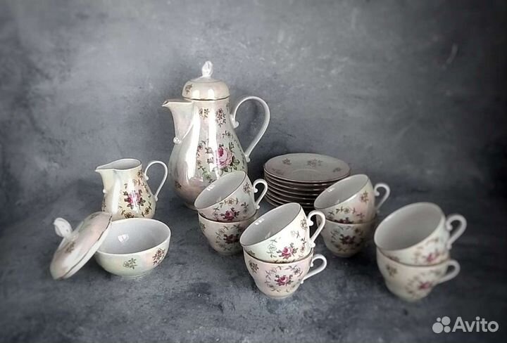 Кофейный сервиз гдр роза
