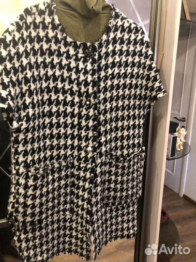 Пальто кардиган Sandro Ferrone гусиная лапка