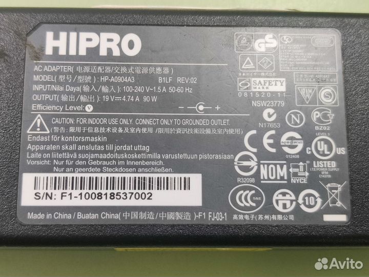 Зарядка Acer 19V 4.74A (90W) 5.5x1.7мм бу