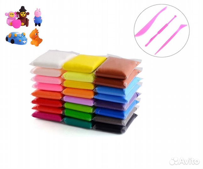 Воздушный Пластилин 24 цвета Оптом