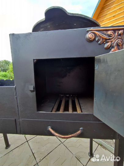 Мангал с печью под казан