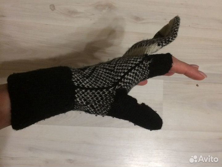 Варежки, повязка на голову вязаные