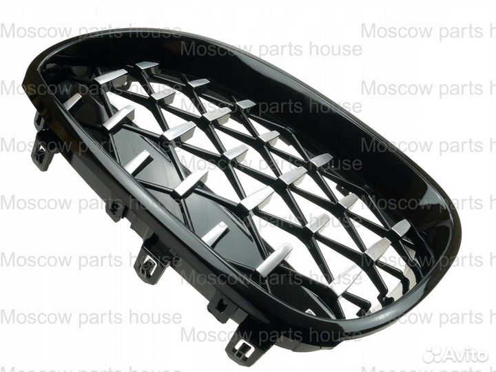 BMW F10 решетки радиатора Diamond хром + чёрные