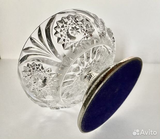 Хрустальный роузбол – вазочка. Винтаж из Англии