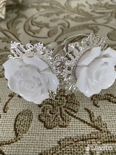 Кольцо для салфеток Роза белая