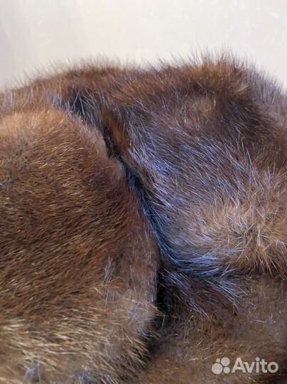 Шапка из натурального меха норки, зимняя