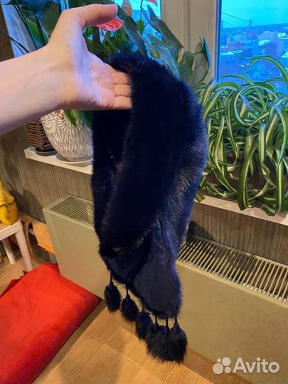 Шапка-косынка норковая