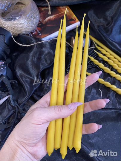 Свечи маканки из пчелиного воска набор 5 шт