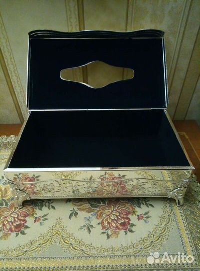 Салфетница 27*15*8см цв серебро