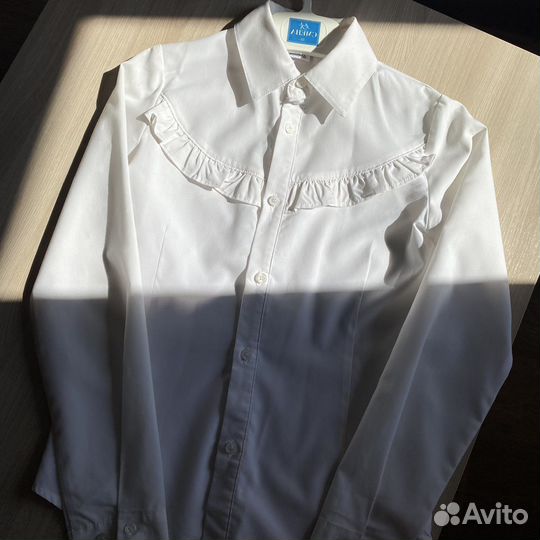 Школьная блузка белая для девочки 140