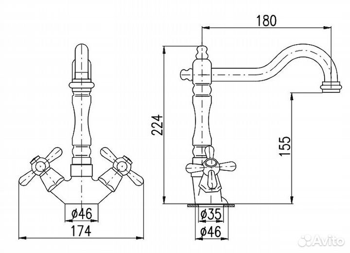 Смеситель для раковины Rav Slezak mk120.5/8z Золо