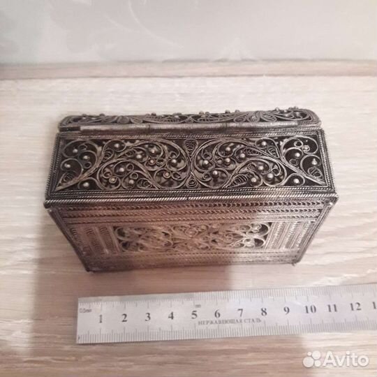 Шкатулка мельхиор Скань