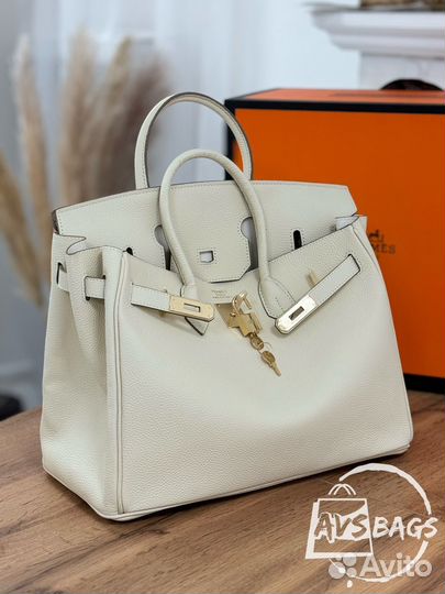 Сумка Hermes Birkin белая натуральная кожа