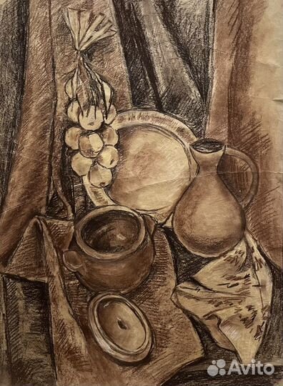 Картина на крафтовой бумаге (пастелью)