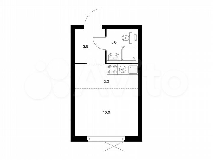 Квартира-студия, 22,4 м², 10/24 эт.
