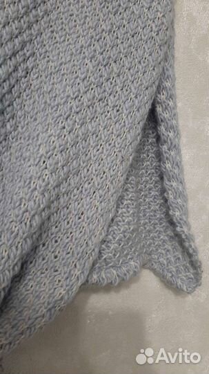 Шарф серо-голубой