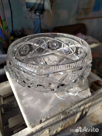 Салатник хрустальный на ножках СССР