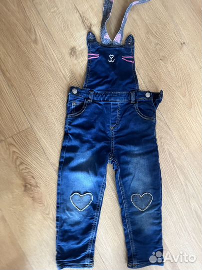 Джинсовый комбинезое утепленный mothercare 98