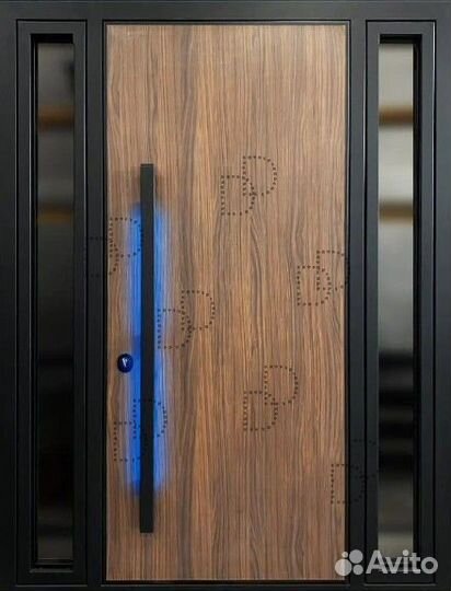 Уличная широкая входная дверь с терморазрывом