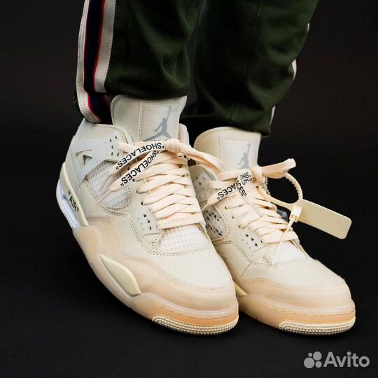 Кроссовки Air Jordan 4 Off-White Sail (36-45)