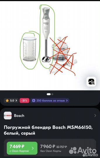 Блендер погружной bosch ergomixx msm66150ru