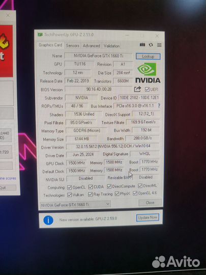 Видеокарта gtx 1660 ti 6gb