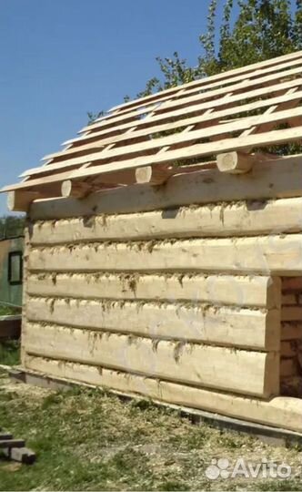 Сруб бани из осины