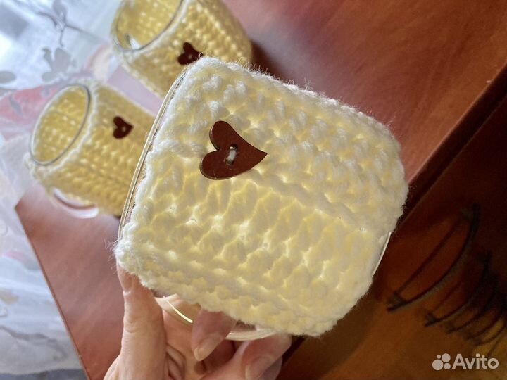 Вязаный чехол на кружку (кружка в свитере)