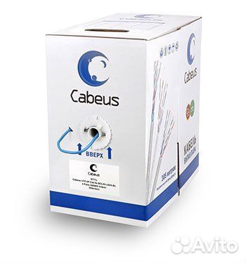 Витая пара cabeus UTP-4P-CAT.5E-solid-lszh-BL 9777