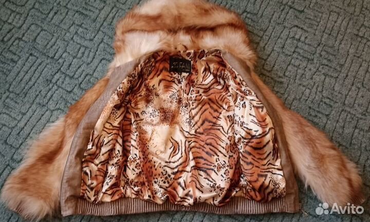 Шуба золотистый енот с капюшоном