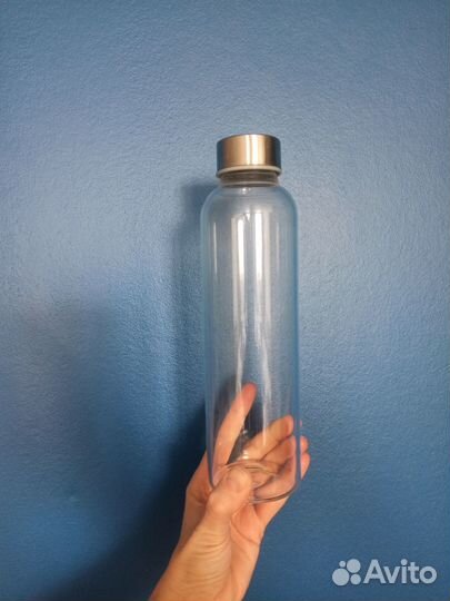 Бутылка для воды 0,5 стекло с чехлом