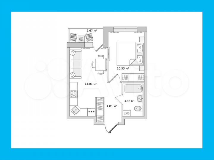 1-к. квартира, 34,3 м², 17/22 эт.