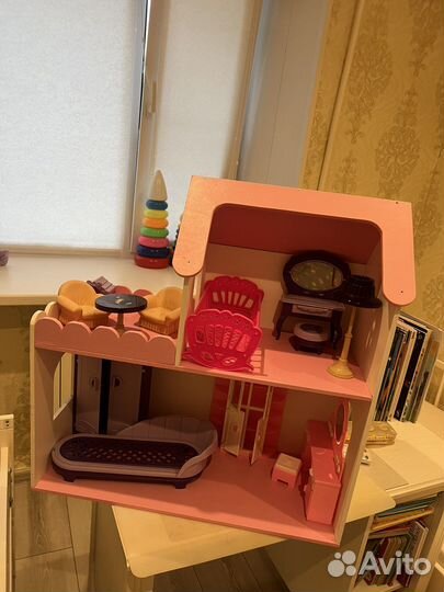 Кукольный домик с мебелью большой