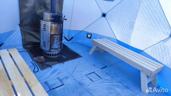 Мобильная баня палатка с печью доставка