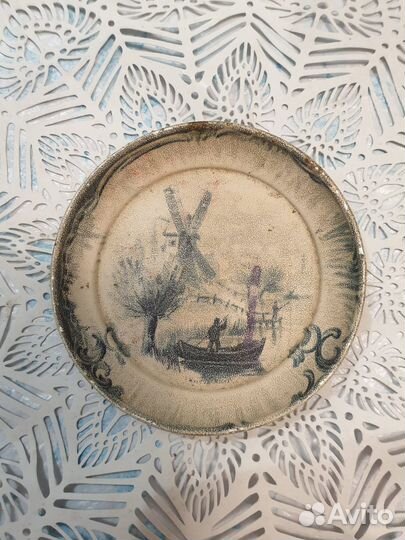 Тарелка Металлическая Блюдце Ретро 2 шт Уникальные