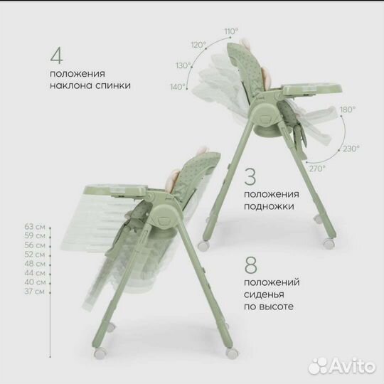 Стульчик для кормления happy baby william pro