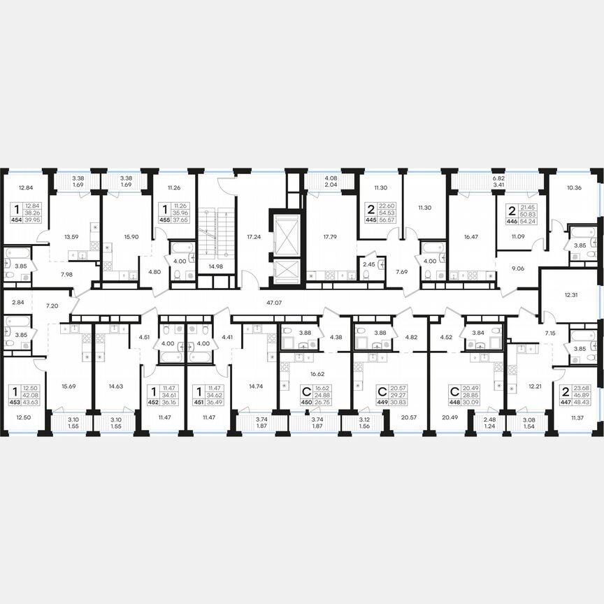 1-к. квартира, 40 м², 12/15 эт.