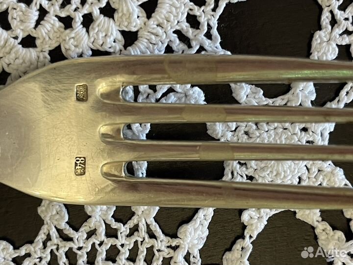 Набор столовых приборов серебро 84