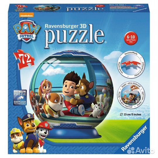 Пазл 3D Ravensburger Щенячий патруль 72 эл