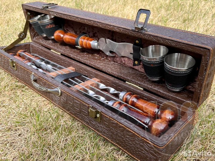Шашлычные наборы, подарочные в кейсе